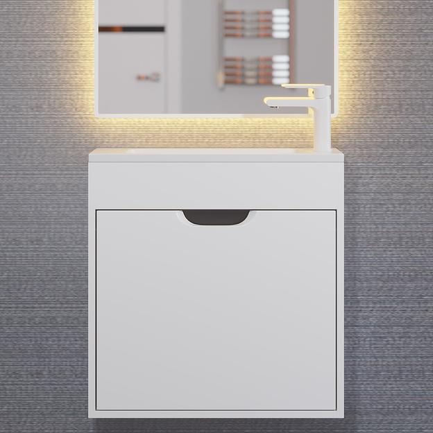 Тумба под раковину для ванной Uperwood Modul 60 см, подвесная, матовая, белая/графит фото 1