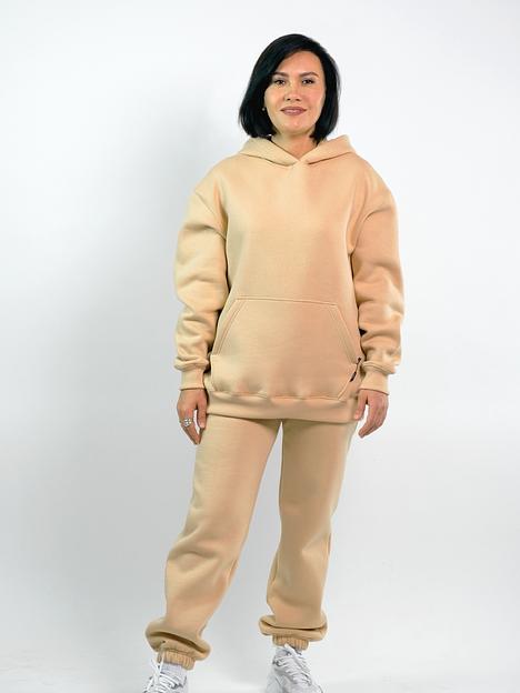 Худи женский с начесом oversize, Mirom, Бежевый, опт фото 3