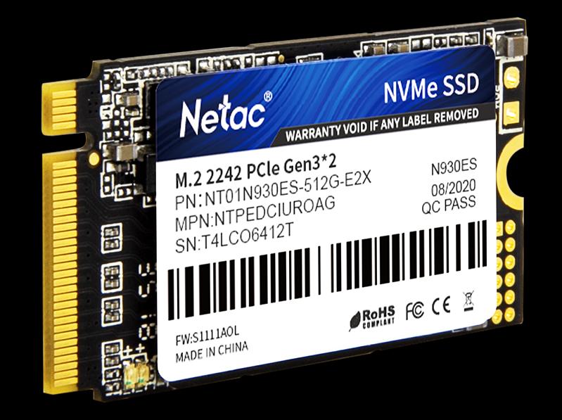 Ssd накопитель Netac SSD N930ES PCIe 3 x2 M.2 2242 NVMe 3D NAND 512GB, R/W up to 1650/1500MB/s, 3y wty (NT01N930ES-512G-E2X) фото 2