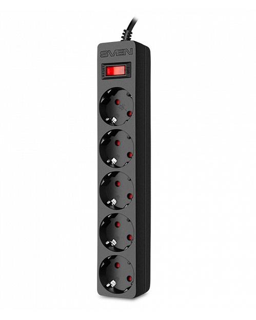 Сетевой фильтр SVEN Surge Protector SF-05E 3 0 m  (5 sockets) black SV-021566 фото 1