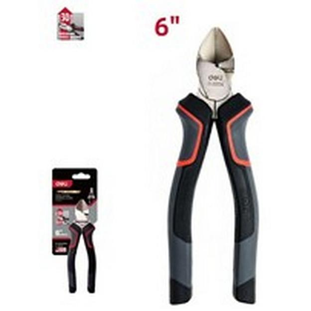 Шарнирно-губцевый инструмент Deli Диагональные бокорезы Deli DL0204 160мм, Cr-V, эксцентриковый шарнир, антикоррозийное покрытие, трехкомпонентная прорезиненная рукоять фото 1