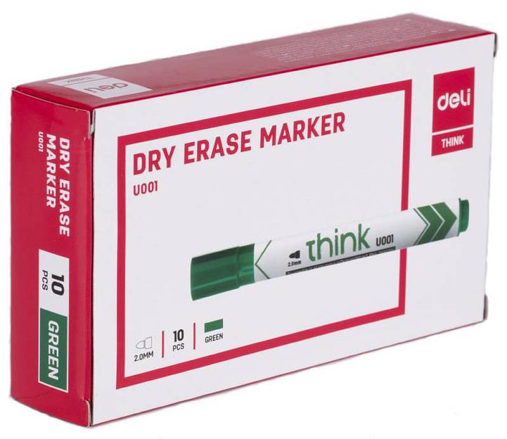 Маркер для досок Deli EU00150 Think круглый пиш. наконечник 2мм зеленый фото 2