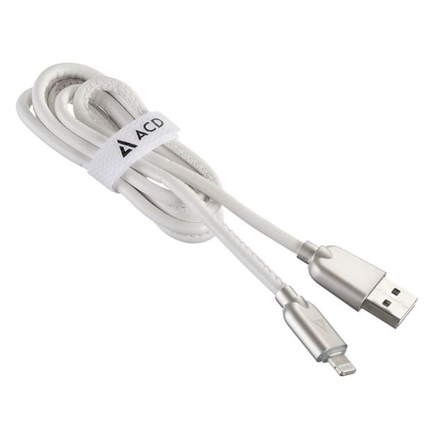 Кабели USB ACD USB кабель ACD-Allure Lightning; USB-A Кожа, 1м, белый (ACD-U926-P5W) фото 2