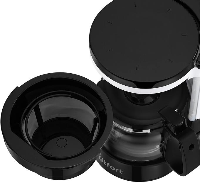 Кофеварка капельная Kitfort КТ-7486 550Вт черный/белый фото 4