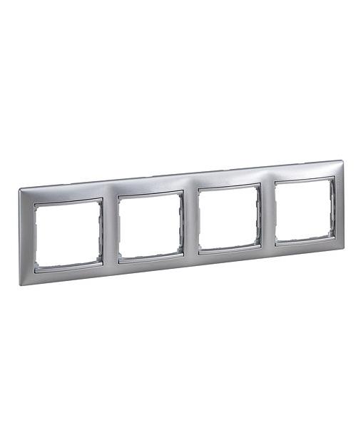 Рамка Legrand 770154 4п гор Алюминий Valena фото 1