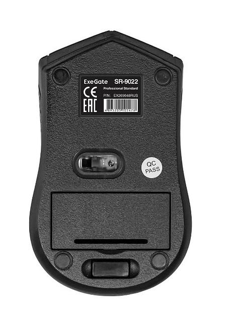 Мышь Exegate SR-9022 черный оптическая (1200dpi) беспроводная USB (2but) фото 3