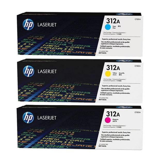 Картридж лазерный HP 312A CF440AM голубой/желтый/пурпурный x3упак. (2400стр.) для HP CLJ Pro M476 фото 1