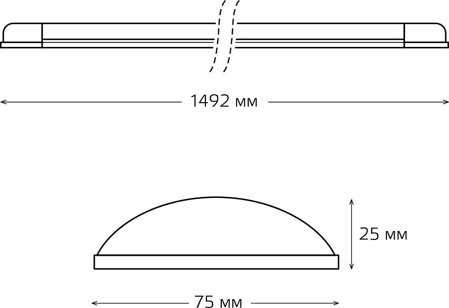 Светильник светодиодный линейный LED ДПО 50 Вт 4550 Лм 6500К 1492х75х25 мм IP20 алюминий матовый WLF-1 Gauss Gauss 144126350 фото 4