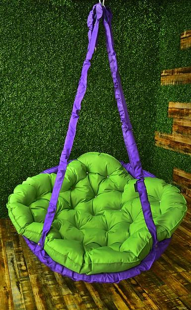 Кресло-гамак - салатовый и фиолетовый фото 1