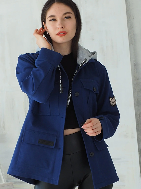 Жакет джинсовый «Спортсити» синий 46 ОПТ фото 7