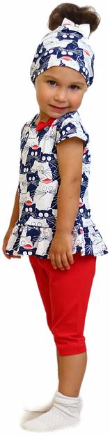 Комплект для девочек Золотой ключик футболка и бриджи, опт фото 2