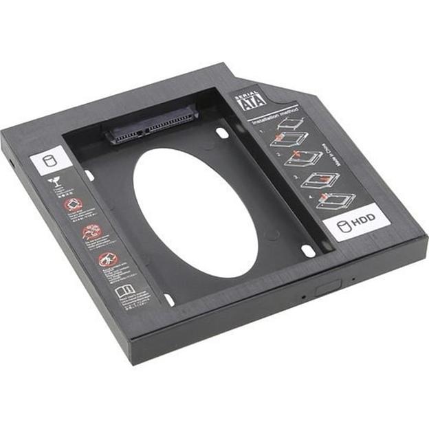 ORIENT UHD-2SC12PL, Шасси для 2.5" SATA HDD для установки в SATA отсек оптического привода ноутбука 12.7 мм, пластик (30843) фото 1