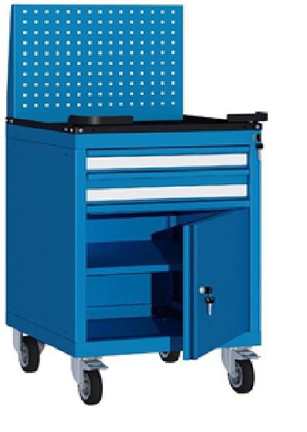 Тумба мобильная 4545, 2 ящика, внутреннее отделение, рабочая панель фото 1