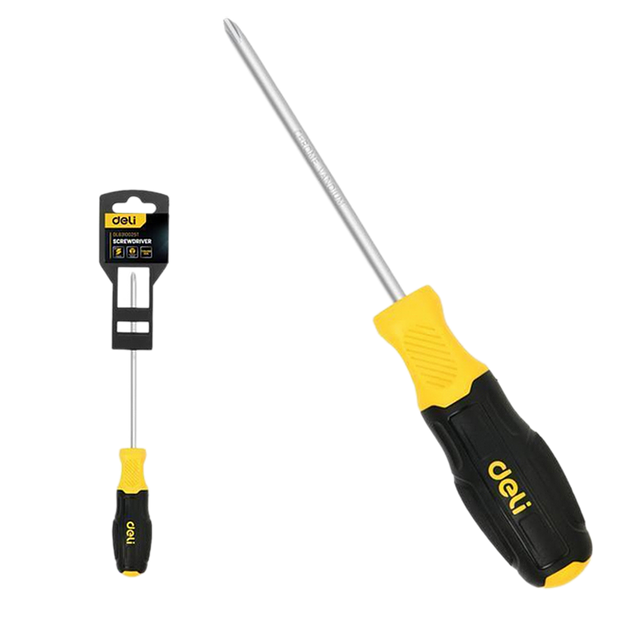 Отвертка Torx Deli DL6310025T T25x100мм сталь Cr-V, двухкомпонентная прорезиненная рукоять фото 1