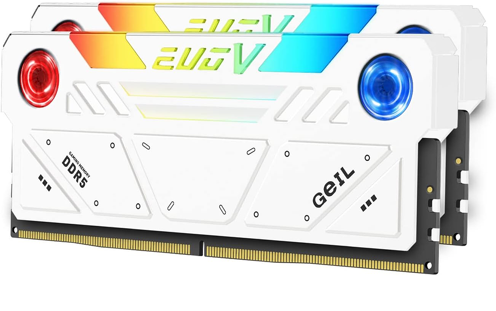 Оперативная память с RGB подсветкой 32GB Kit (2x16GB) GEIL EVO V RGB 6800Mhz DDR5 White GESW532GB6800C36ADC фото 1