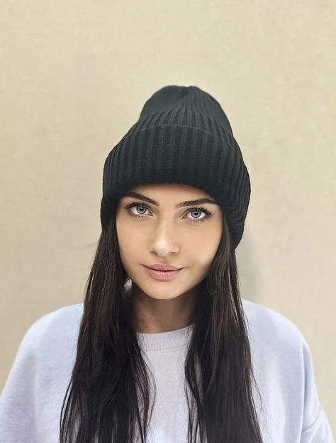 Шапка тыковка черная ОПТ фото 1