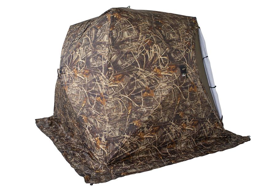 Палатка СТЭК куб 3 КМФ, выход под трубу, 220*220*205 см. фото 5