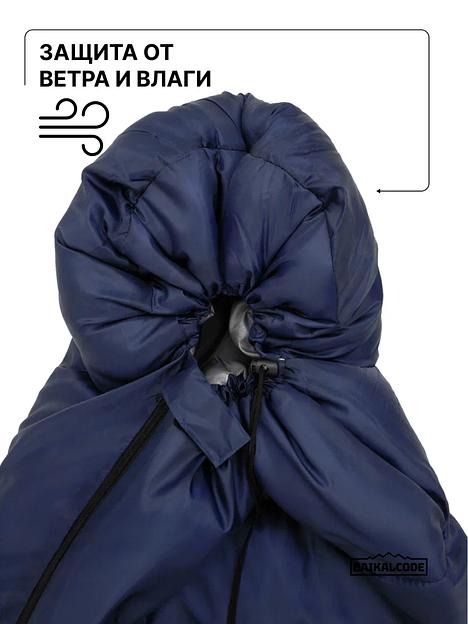 Спальный мешок туристический синий фото 10