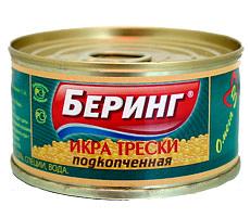 Икра трески подкопчённая, Беринг, 125 г ОПТ фото 1