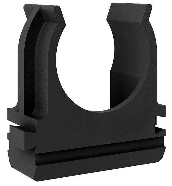 Крепеж-клипса для трубы ПНД 20 мм черная фото 1