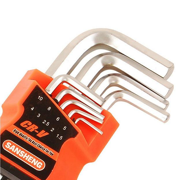 Набор Удлиненных Г-Образных Ключей TORX Sansheng T10-T50 С Отверстием 9шт Ss-9pc-Long-Torx фото 3