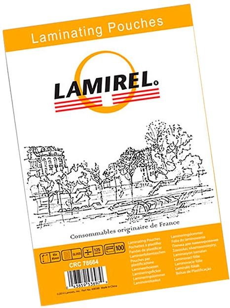 Пленка для ламинирования Fellowes 125мкм (100шт) глянцевая 105x75мм Lamirel (LA-78663) фото 4