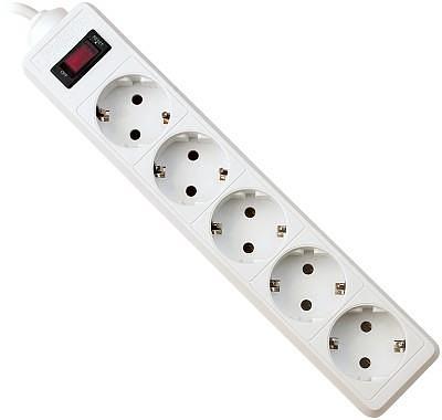 Сетевой фильтр Defender ES 1.8 1,8 м, белый, 5 розеток Defender ES 1.8 (1.8 м, 5 розеток) (99481) фото 1