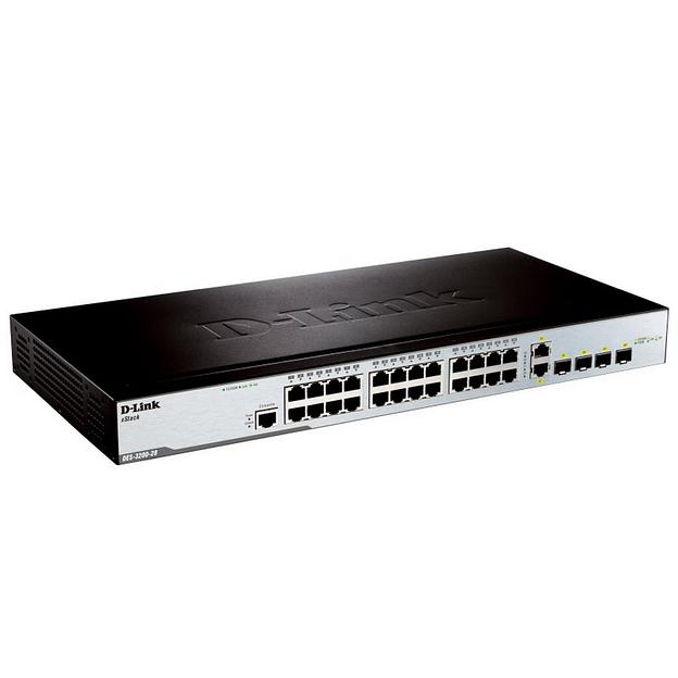 Коммутатор D-Link DES-3200-28/C1A 24x100Mb 2SFP управляемый фото 2