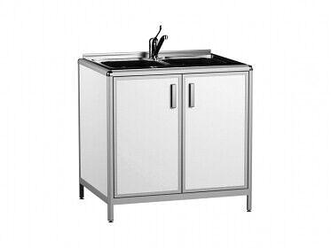 Тумба лабораторная с мойкой, 855х655х850 мм, цвет белый фото 1