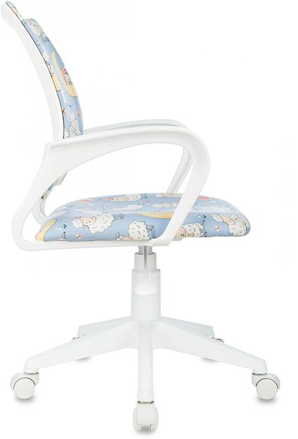 Кресло детское Бюрократ Burokids 1 W голубой овечки крестов. пластик пластик белый фото 3