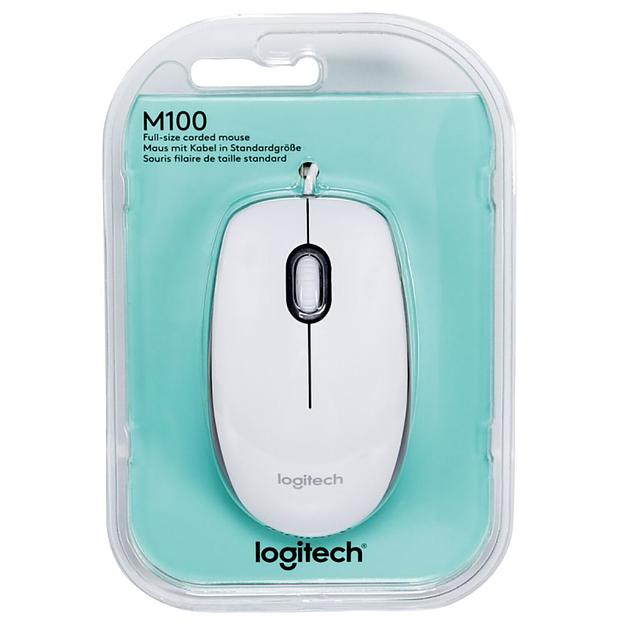 Мышь Logitech M100 белый оптическая (1000dpi) USB1.1 (2but) фото 3