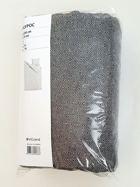 Пододеяльник 1,5 спальный, наволочка ВАКУРОС (ИКЕА ВЕСТКУСТРОС) 150x200/50x70, серо-белый, фланель KL-500620 фото 6