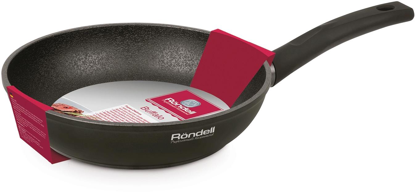 Сковорода Rondell Buffalo RDA-1482 круглая 26см покрытие: Xylan Plus ручка несъемная (без крышки) черный фото 1