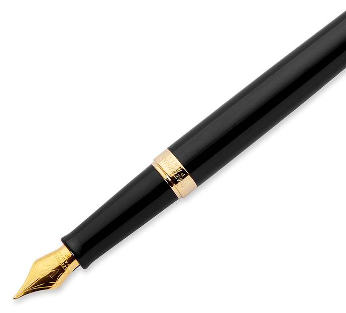 Ручка перьев. Waterman Hemisphere (CWS0920710) Matte Black GT F сталь нержавеющая подар.кор. фото 4