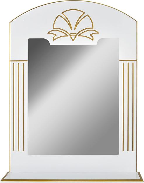 Зеркало-полка Аттика 105 DORATIZ 2711.129, белое, патина золото фото 1