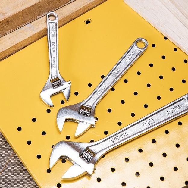 Ключи Deli Набор из 3-х разводных гаечных ключей Deli DL006A-3 (150/200/250 мм) фото 4