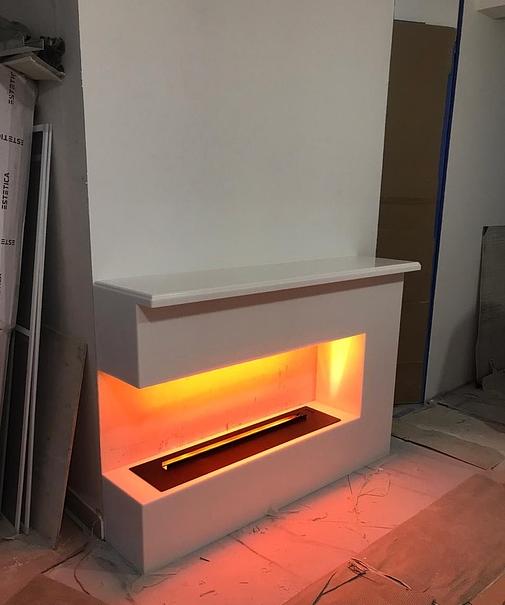 Облицовка камина искусственным камнем Corian м2 фото 3
