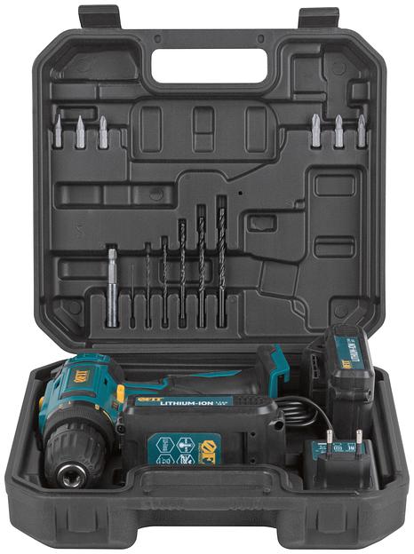 Дрель-Шуруповерт акк. 18.0 В, 0-400/1450 об/мин, 29.0 Нм, 2 (Li-Ion) 1.3 Ач, 1.5 ч., рез. накл., кейс фото 6