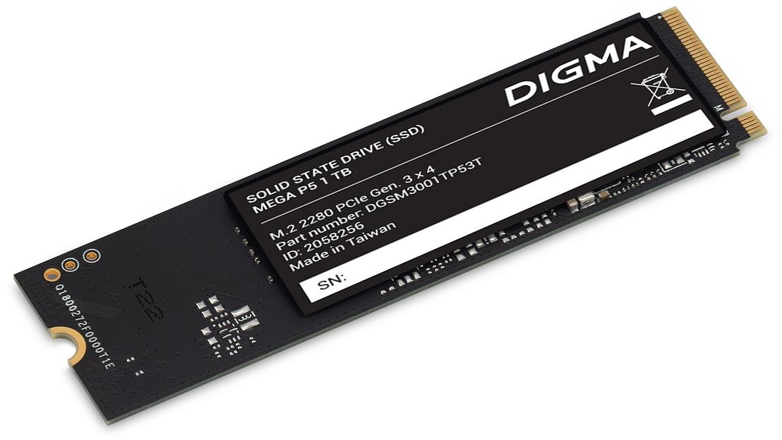 Накопитель SSD Digma PCIe 3.0 x4 1TB DGSM3001TP53T Mega P5 M.2 2280 фото 1