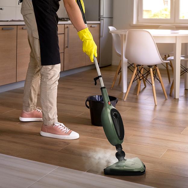 Швабра паровая Kitfort КТ-3930 1300Вт зеленый/черный фото 7