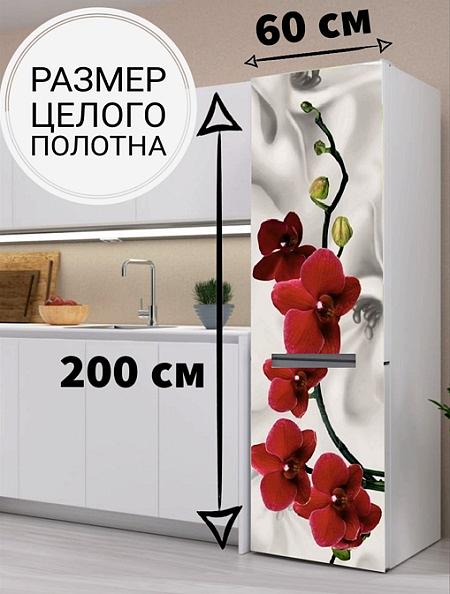 Магнитная наклейка на холодильник «Красная орхидея» фото 1