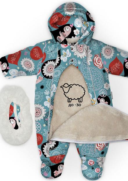 Комбинезон №193 Птички в цветах, арт 264ш/2 (74 см) фото 2