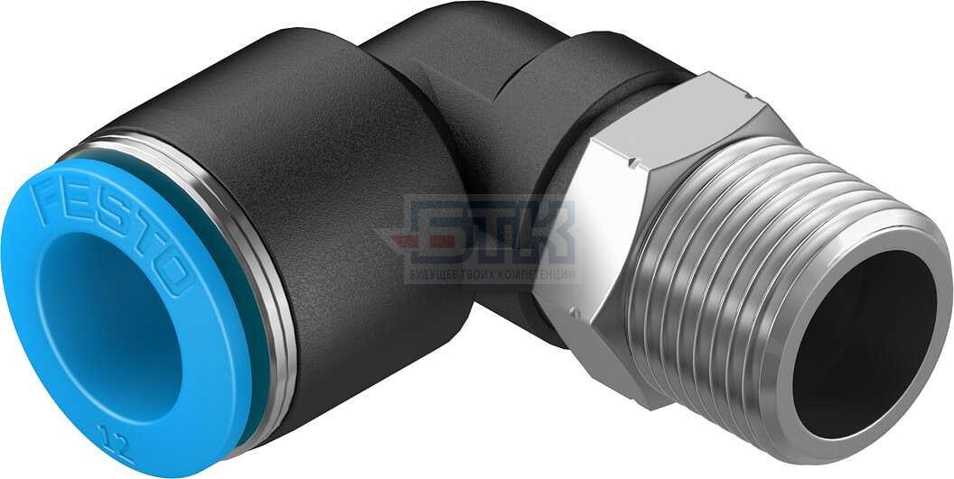 153053 Угловой штуцер с цанговым зажимом и резьбой QSL-3/8-12 FESTO фото 1