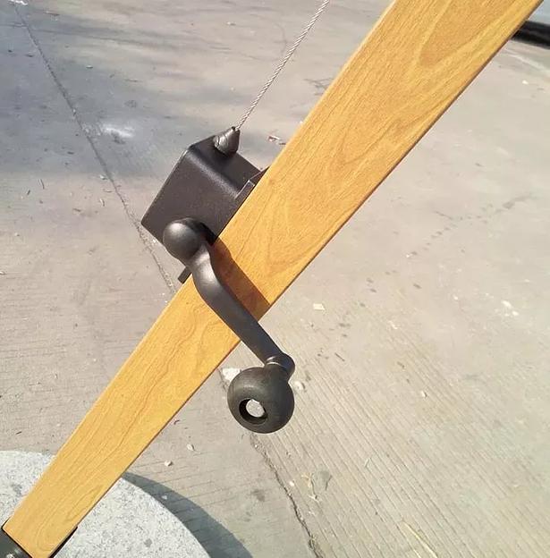 Зонт ART Home «Wood W-Lux» для летних кафе с 4-мя утяжелителями бежевый ОПТ фото 2