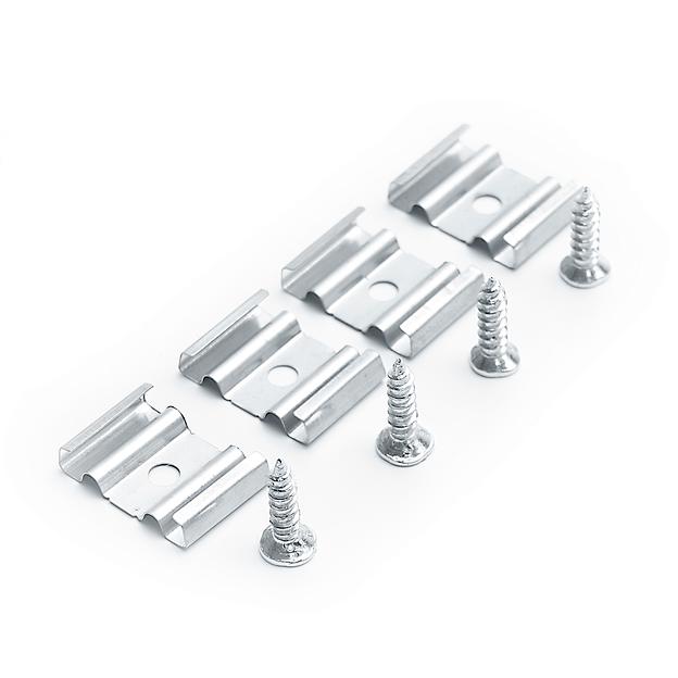 Профиль накладной алюминиевый 2м матовый экран 2 заглушки 4 крепежа для светодиодных лент фото 2