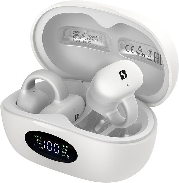 Гарнитура вкладыши A4Tech Biosong B5 TWS белый беспроводные bluetooth крепление за ухом (B5) фото 1
