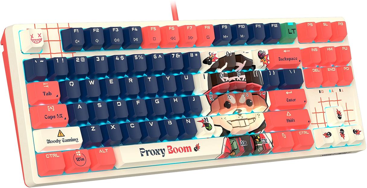 Клавиатура A4Tech Bloody AT87 Proxy Boom механическая бежевый/красный USB for gamer LED (AT87) фото 7