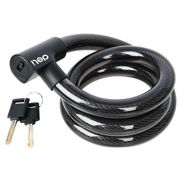 Замок Deli Замок тросовый велосипедный Deli DL508064 20*1200 мм, два ключа, держатель на раму фото 1