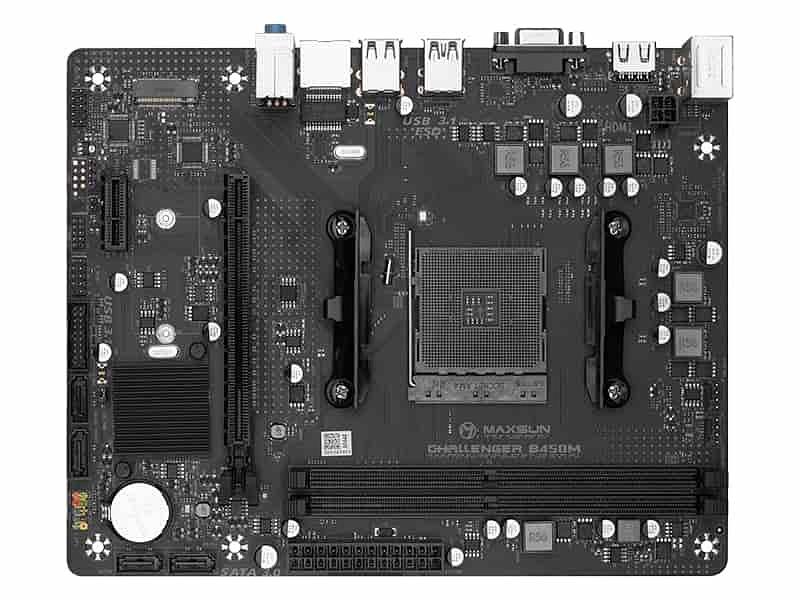 Материнская плата MAXSUN Challenger B450M, SocketAM4, mATX, Retail, 2xDDR4, PCIe3.0, 1xM.2, GLAN, 2xPS/2, 4xUSB2, 4xUSB3, CPU TDP 65Вт, VGA, HDMI (MSCH-B450M) фото 4