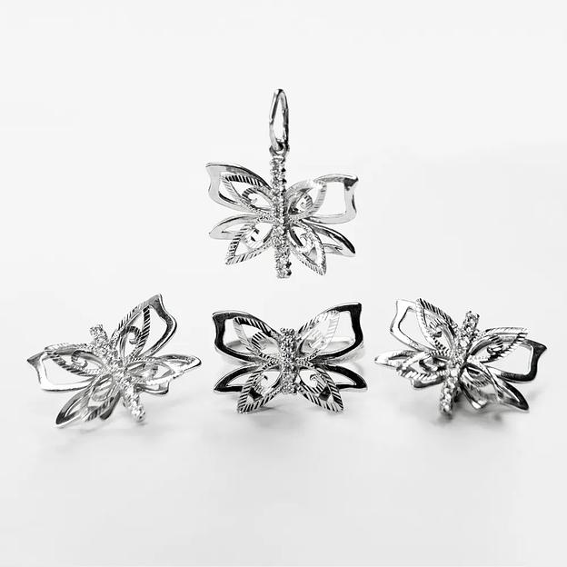 Silver Moon Кольцо серебро 925 родированное с фианитом фото 2